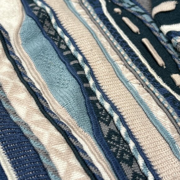 Vintage Emaroo Australia Cardigan Sweater Cotton 3d Knit 18 Large Cosby Button - Picture 9 of 10